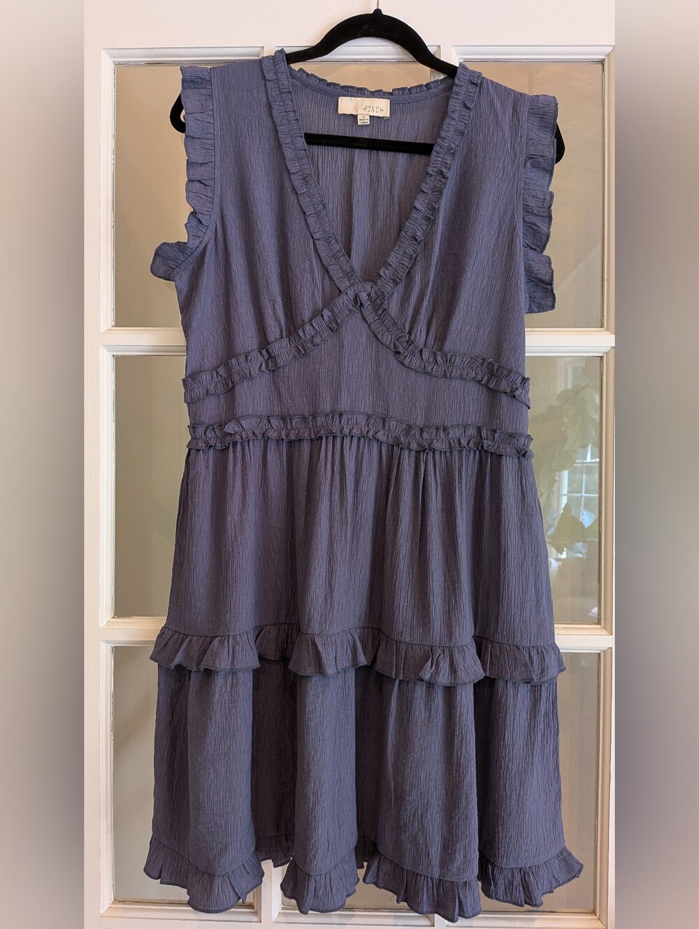 Pinch Slate Blue Ruffle Tiered Midi Dress
